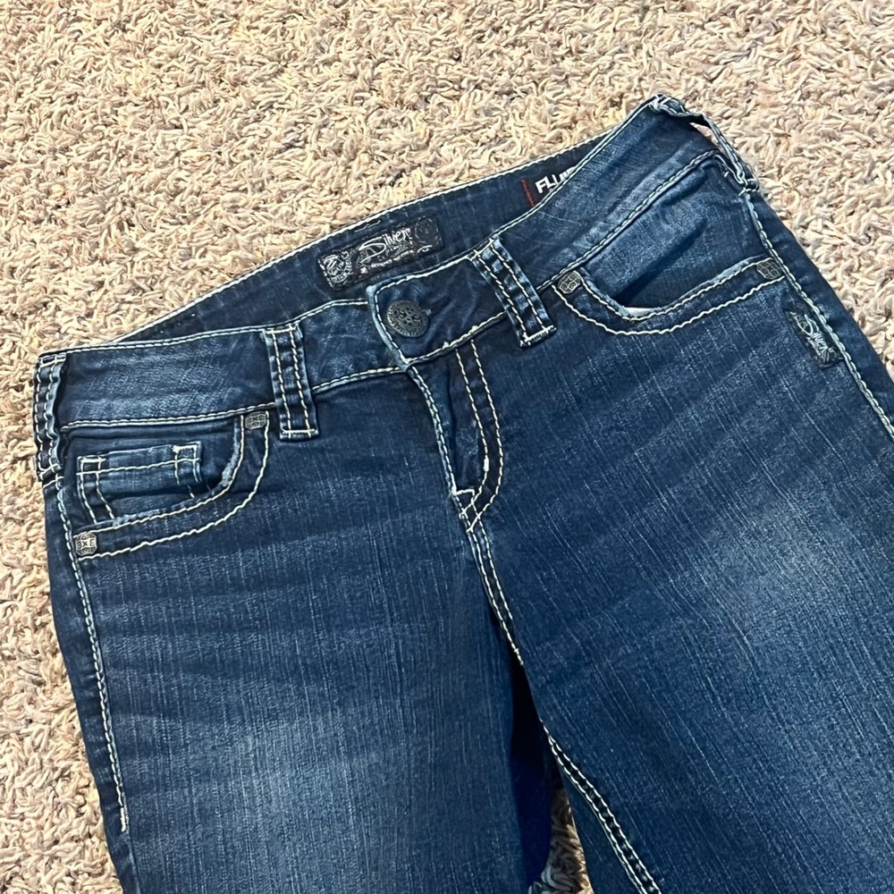 Silver Jeans Suki Mid Slim Boot Dark Wash Fluid Denim Jeans W27 L33 L93606SAI461